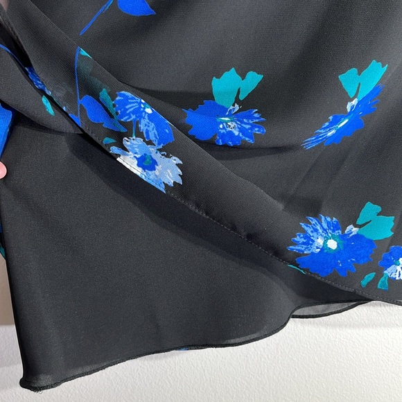 Calvin Klein Sleeveless Floral Blouse Double Layer Chiffon Size Large - Picture 5 of 6